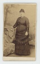 Antique CDV c1870s Full Figured Woman in Black Dress Percival Port Jervis, NY picture