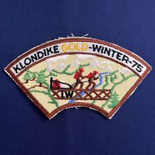Vintage Boy Scout Klondike Gold-Winter-1975 Shoulder Patch Plastic Back picture