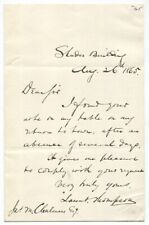 1865 Albany, NY Artist Launt Thompson Complies with Autograph Request picture