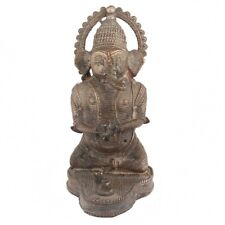 Handmade Decorative Vintage Finish Brass Ganesha Statue in Tribal Style picture