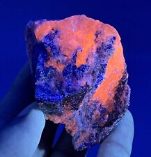 207 Gm Beautiful Rare Natutal Blue Fluorescent Lazurite With Pyrite Specimen~AFG picture
