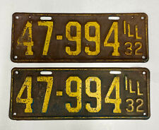 Pair of 1932 Illinois License Plates - # 47-994 picture