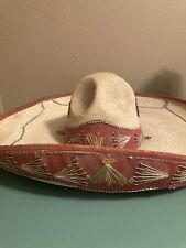 Antique Handmade Mexican Sombrero Hat Embroidered Cowboy West picture