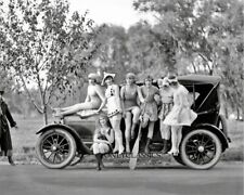 1919 Sexy Mack Sennett Bathing Beauty Girls Vintage Automobile 8x10 Photo Pin-Up picture