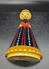 Vintage Wood Wooden Russian Folk Art Salvo Hanging Figurine Doll Girl picture