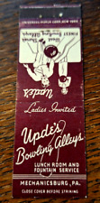 Vintage Matchbook: Upde's Bowling Alleys, Mechanicsburg, PA picture