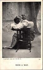 1907 Rock A Way Romantic Couple Sharing Chair Vintage Postcard picture