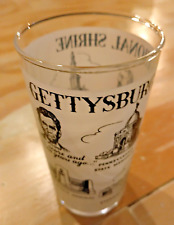 Vintage GETTYSBURG NATIONAL SHRINE PA Frosted Drinking Glass 5 
