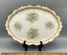 Antique Vtg MZ Austria Habsburg China Porcelain Serving/Dresser 12”x9” Oval Tray picture