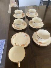 Vernon Kilns Floral teacup, saucer sugar bowl 18k Gold Rim picture