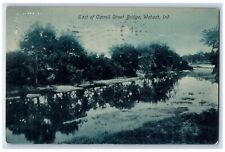 1908 East Carroll Street Bridge Reflection Lake Pond Wabash Indiana IN Postcard picture
