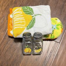Lemon Salt & Pepper Shakers Towel & Oven Mitt Country Kitchen Farmhouse Decor picture