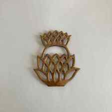 1980s, Vintage Brass OR Brass Toned Metal Pineapple Trivet - Patinated Brass picture