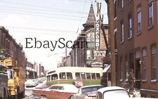 Original 35mm Kodachrome Slide SEPTA Philadelphia Trolley Crash Building 1972 picture