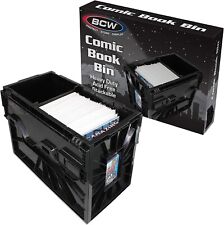 BCW Short Plastic Black Heavy Duty Acid Free Stackable Comic Book Storage Bin picture