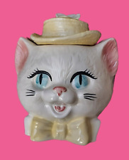 Vintage Metlox USA CA Pottery Anthropomorphic Cat Head Jar-for biscuits or candy picture