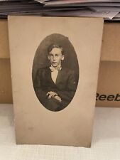Vtg Postcard Real Photo Teen Boy With Bow Tie Unused picture