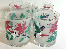 Vintage H.J. Stotter Humming Bird Acrylic Glasses Set of 4 Barware Made In USA picture