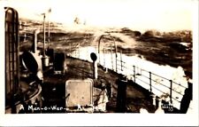 RPPC Postcard View of a Navy A Man-O-War Battle Ship c.1918-1930           13041 picture
