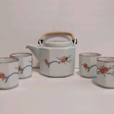 Vintage Japanese Tea Set Ceramic Octagonal Teapot W/ Lid 6