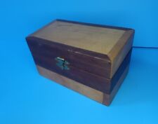 vintage handmade beautiful small wood box walnut and birch? 4x4x7 inches  picture