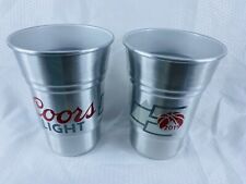 Two COORS LIGHT 2019 MARCH HOOPS ALUMINUM 22 OUNCE CUPS - NEW picture