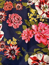 Dark Blue Tropical Floral by Camelot Cottons Midnight Rush Fabric 4 Yards 44” picture