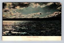 Keuka Lake NY-New York, Moonlight on Keuka Lake, Antique Vintage c1909 Postcard picture