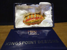 Kingspoint Designs Enamel and Bejeweled Crystal Clam Trinket Box & Necklace picture
