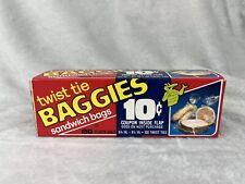 VINTAGE 1970's BAGGIES twist-tie plastic Sandwich Bags with Alligator. NOS new picture