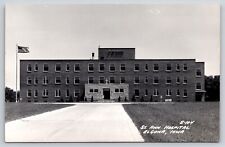 Algona Iowa~St Ann's Hospital~Long Driveway~Flag~1940s RPPC picture