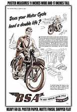 11x17 POSTER - 1952 BSA 350 CC Model B31 Does Your Motorcycle Lead a Double Life picture