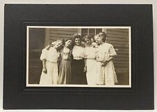 Group Photo 5 Affectionate Teenage Girls Board Mounted Photograph Circa 1890 picture