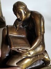 antique c1921 Pompeian Bronze EXTREMELY RARE LITERATURE BOOKENDS #113 picture