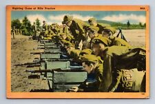 Sighting Guns Rifle Practice Military Training c1943 Linen Postcard picture