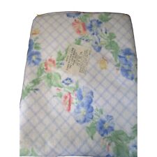 Vintage Owen Spring Trellis Morning Glory Floral Twin Blanket Stitched Ends NWOP picture