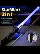 2pcs Laser Sword Lightsaber Red and Blue Star Wars Retractable Toy  Gift picture