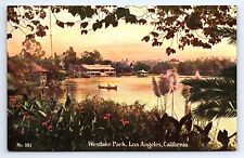 Postcard Westlake Park in Los Angeles California CA C.1910 picture
