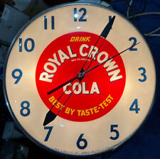 RARE Vintage PAM Co 1955 Royal Crown Cola Clock / Lights & Glass Face See Descp. picture