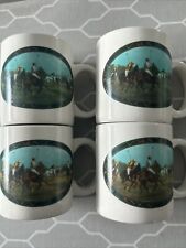 Vintage Ralph Lauren Polo Horse Set Of 4 Coffee Drink Mug Cups 1970s picture