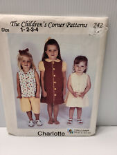 The Children's Corner Pattern Charlotte #242 Size 1-2-3-4 Uncut  C2001 picture