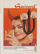 1968 Smirnoff Vodka - Devil Woman Demon Girl - Horns Pitchfork - Print Ad Photo picture