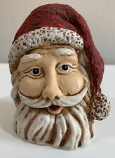 K’s Collection Polystone Christmas Santa Claus Head Figurine 4 7/8” H 3 1/2” W picture