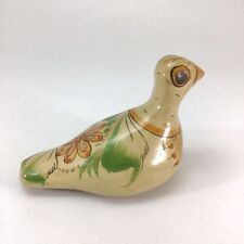 Vintage Tonala Bird Figurine Floral Design Folk Art Ceramic Mexican Pottery picture