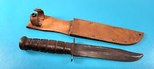 Early WWII KA-BAR Mark 2 Fighting Combat KABAR Knife + Leather Sheath picture