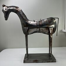 Vintage Pier One Imports Metal Horse Sculpture 15 inch Brutalist Style picture