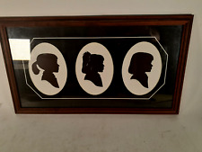 Vintage Silhouette of Three Young Girls, Scissor Cut, Signed, 22