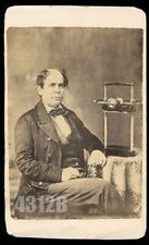 1860s Photo Man Posing with Scientific Instrument / Science / Scientist Antique picture