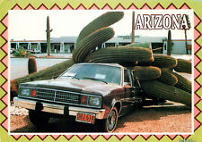Postcard Saguaro Cactus On Top of a Car in Arizona, AZ picture