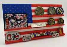 VETERAN MADE Flag Challenge Coin Display Holder Rack Case picture